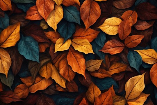 Colorful autumn leaves background