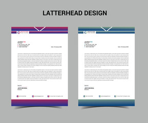 Vector professional and minimalist corporate letterhead template design