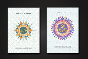 Set cover background template for ramadan event