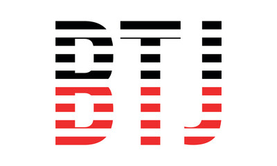 BTJ three initial letter iconic line negative space minimal logo design vector template. monogram, abstract, wordmark, business, typography, minimalist, brand, company, flat, modern, unique, simple