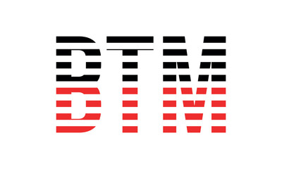 BTM three initial letter iconic line negative space minimal logo design vector template. monogram, abstract, wordmark, business, typography, minimalist, brand, company, flat, modern, unique, simple