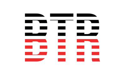 BTR three initial letter iconic line negative space minimal logo design vector template. monogram, abstract, wordmark, business, typography, minimalist, brand, company, flat, modern, unique, simple