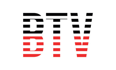 BTV three initial letter iconic line negative space minimal logo design vector template. monogram, abstract, wordmark, business, typography, minimalist, brand, company, flat, modern, unique, simple