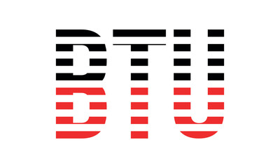 BTU three initial letter iconic line negative space minimal logo design vector template. monogram, abstract, wordmark, business, typography, minimalist, brand, company, flat, modern, unique, simple