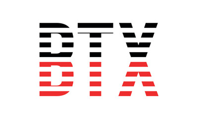 BTX three initial letter iconic line negative space minimal logo design vector template. monogram, abstract, wordmark, business, typography, minimalist, brand, company, flat, modern, unique, simple