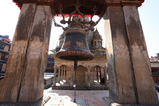 Taleju bell in Bhaktapur Durbar Square, the bell is rung during the worship of the goddess taleju