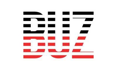 BUZ three initial letter iconic line negative space minimal logo design vector template. monogram, abstract, wordmark, business, typography, minimalist, brand, company, flat, modern, unique, simple