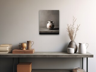 Artistic Canvas Print Mockup for Home and Gallery Decor - AI Generated