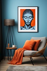 Blue and Orange Home Interior Design