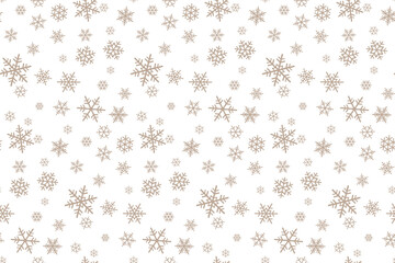 Seamles Snowflake Pattern On White Background. Vector Editable.