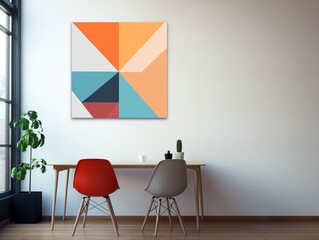 Artistic Canvas Print Mockup for Home and Gallery Decor - AI Generated