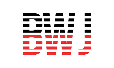 BWJ three initial letter iconic line negative space minimal logo design vector template. monogram, abstract, wordmark, business, typography, minimalist, brand, company, flat, modern, unique, simple