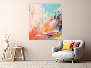 Artistic Canvas Print Mockup for Home and Gallery Decor - AI Generated
