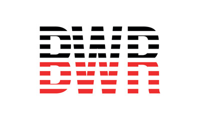 BWR three initial letter iconic line negative space minimal logo design vector template. monogram, abstract, wordmark, business, typography, minimalist, brand, company, flat, modern, unique, simple