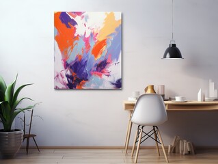 Artistic Canvas Print Mockup for Home and Gallery Decor - AI Generated