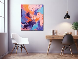 Artistic Canvas Print Mockup for Home and Gallery Decor - AI Generated