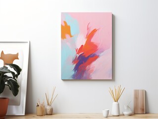 Artistic Canvas Print Mockup for Home and Gallery Decor - AI Generated