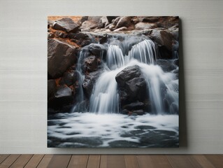 Artistic Canvas Print Mockup for Home and Gallery Decor - AI Generated