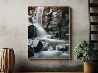 Artistic Canvas Print Mockup for Home and Gallery Decor - AI Generated
