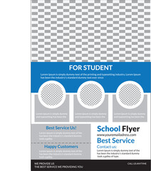 School flyer design vector template