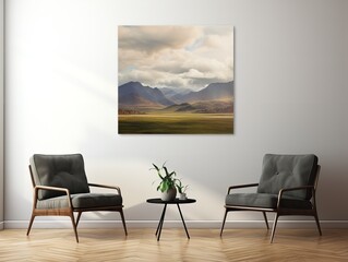 Artistic Canvas Print Mockup for Home and Gallery Decor - AI Generated