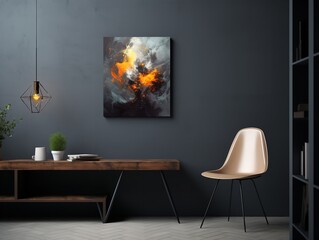Artistic Canvas Print Mockup for Home and Gallery Decor - AI Generated