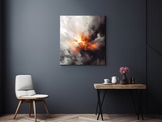 Artistic Canvas Print Mockup for Home and Gallery Decor - AI Generated