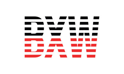 BXW three initial letter iconic line negative space minimal logo design vector template. monogram, abstract, wordmark, business, typography, minimalist, brand, company, flat, modern, unique, simple