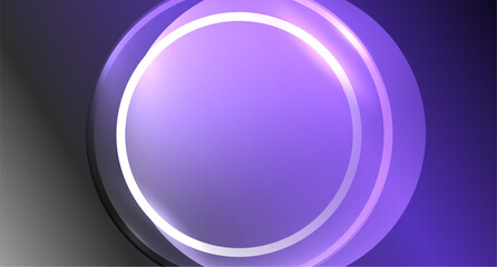 Neon glass circle copyspace for your text or product presentation geometric background. Vector illustration For Wallpaper, Banner, Background, Card, Book Illustration, landing page