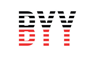 BYY three initial letter iconic line negative space minimal logo design vector template. monogram, abstract, wordmark, business, typography, minimalist, brand, company, flat, modern, unique, simple