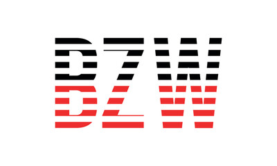 BZW three initial letter iconic line negative space minimal logo design vector template. monogram, abstract, wordmark, business, typography, minimalist, brand, company, flat, modern, unique, simple