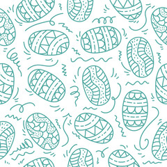 Seamless pattern with Easter eggs doodle for wrapping paper, textile prints, wallpaper, scrapbooking, towels, stationary, nursery decor, etc.