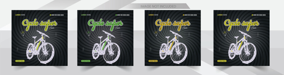 Super Bicycle Sale Social Media Post And Web Banner Design Template bundle
