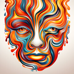 abstract colourful rippled face