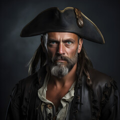 studio portrait of pirate