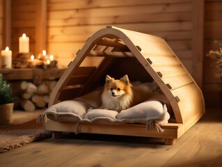 Cozy Pet Bed Mockup for Home and Pet Stores - AI Generated