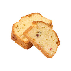Sliced pound cake isolated on transparent background	