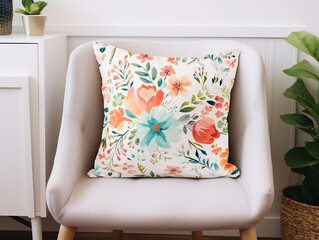 Decorative Throw Pillow Mockup for Interior Styling - AI Generated