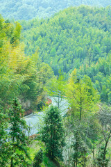 Martin Highway, Lu'an City, Anhui Province - winding mountain scenery against the blue sky