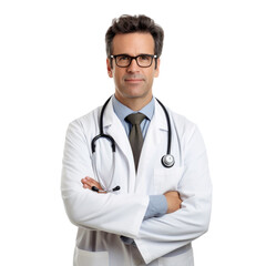 Fototapeta premium Professional medical specialist consultant doctor in white background