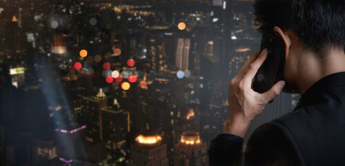 5G Digital transformation Hand holdingsmart phoneuse the Metaverse Universe, A Conceptual Shift in Digital Transformation for Next-Generation Technology.