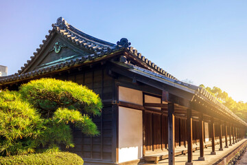 The Hyakunin-bansho Guardhouse (or the Old Guards House) located in the East Gardens of the Imperial Palace in Tokyo, Japan.  - obrazy, fototapety, plakaty