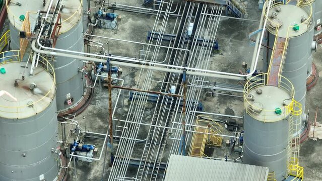 A lubricant plant, a crucial part of the lubrication industry, produces oils and greases using precise formulations. It employs advanced blending, filtration, and quality control techniques. Drone.

