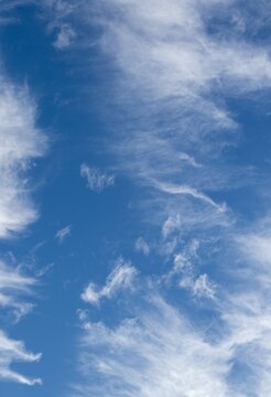 White clouds in a blue sky over the south part of the African continent image for background use