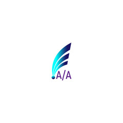 A/A creative initial letter flat monogram gradient color logo design with White background.Vector logo modern alphabet multi color font style.