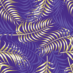 Abstract Floral seamless pattern with leaves. tropical background