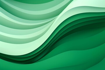 Abstract green and white geometric waves background
