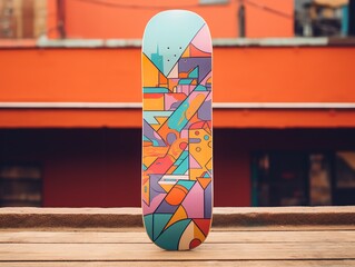 Trendy Skateboard Deck Mockup for Sports and Lifestyle - AI Generated