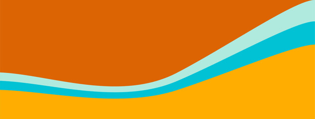 Minimalist blue and orange background.