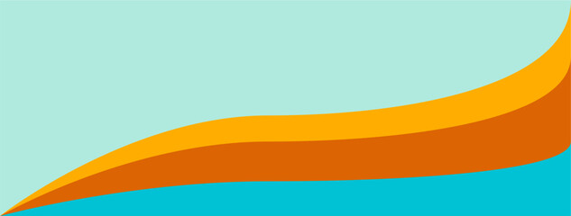 Minimalist blue and orange background.